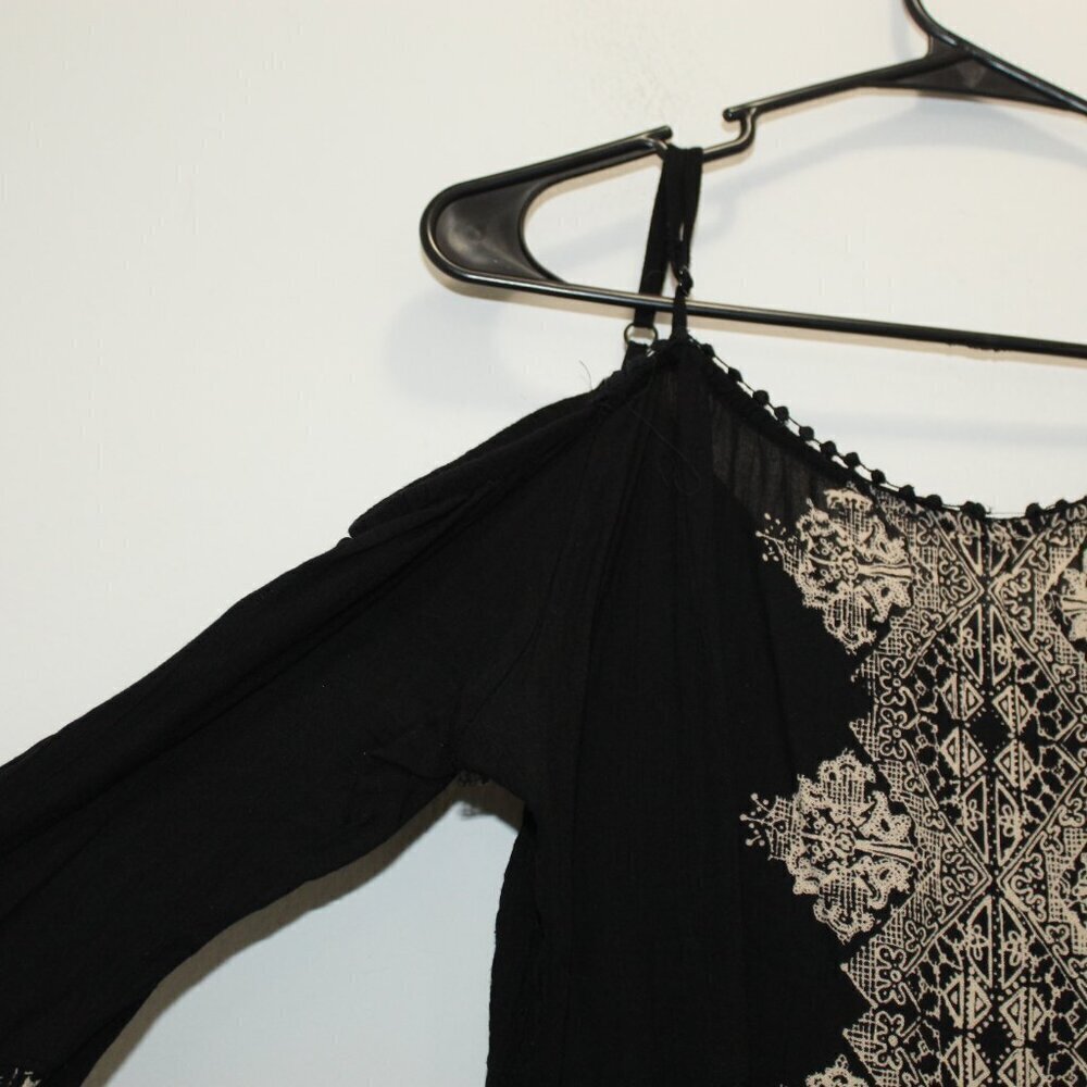 Angie Black Boho Cold Shoulder Dress Size Large - Picture 3 of 11